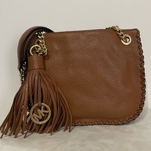 Michael Kors Leather Whipped Chelsea Boho Crossbody in Luggage
